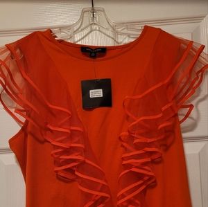 Orange Ruffle Blouse